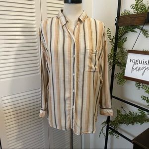 AEO|M|Multi Color Strip Oversized Button Down Short